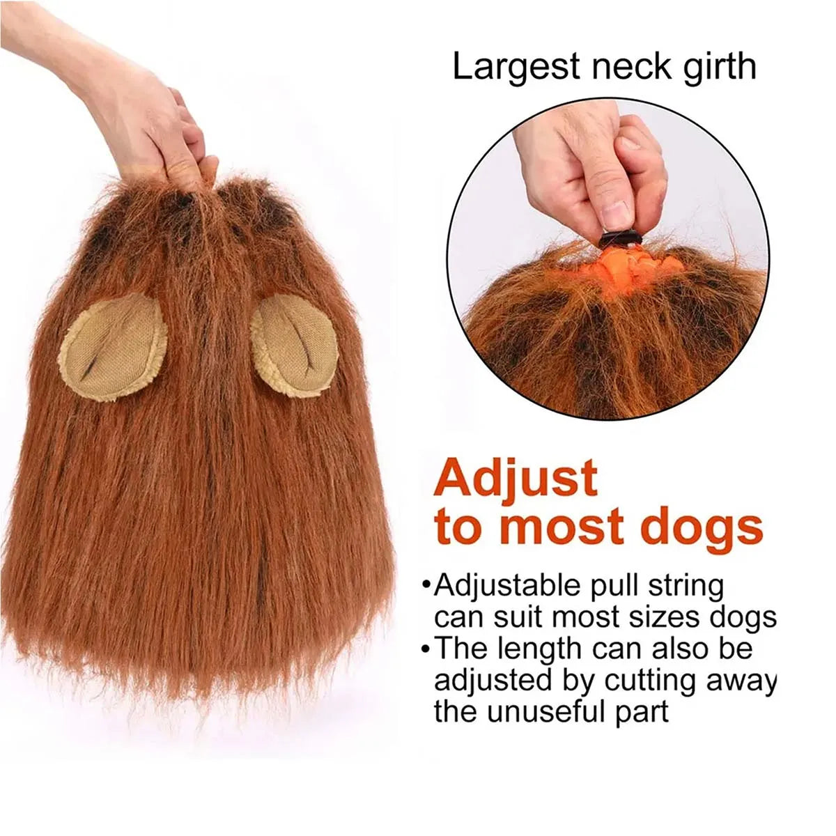 New Lion Mane Dog Costume Realistic Lion Wig Hat Cute Pet Dog Cosplay Clothes For Medium To Large Dogs With Ear Pet Accessories